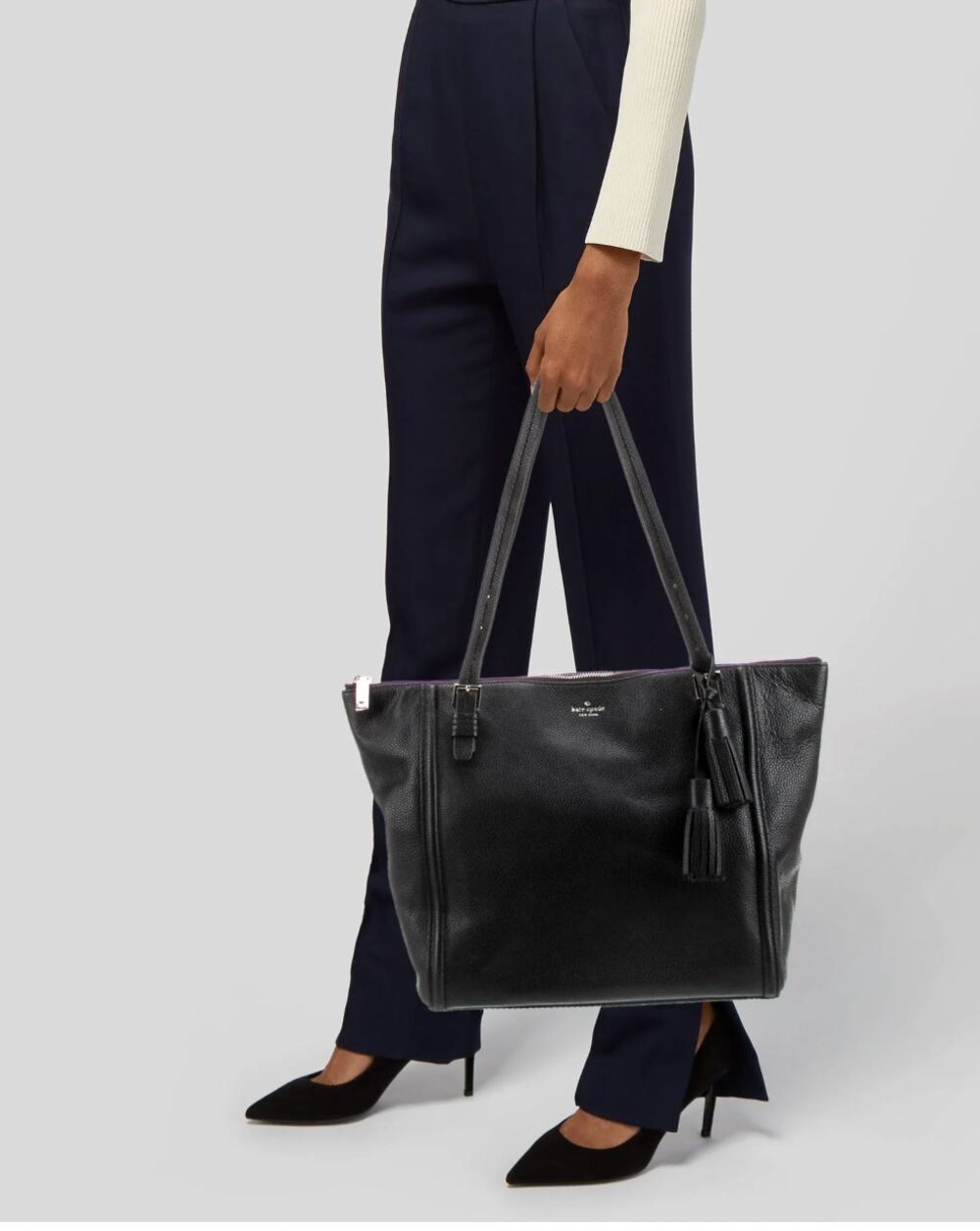 Kate Spade Orchard Street Maya Tote Black Pebbled Leather NWOT